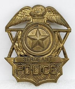 1930s-40s Police Sergeant Hat Badge from Sweetwater TX